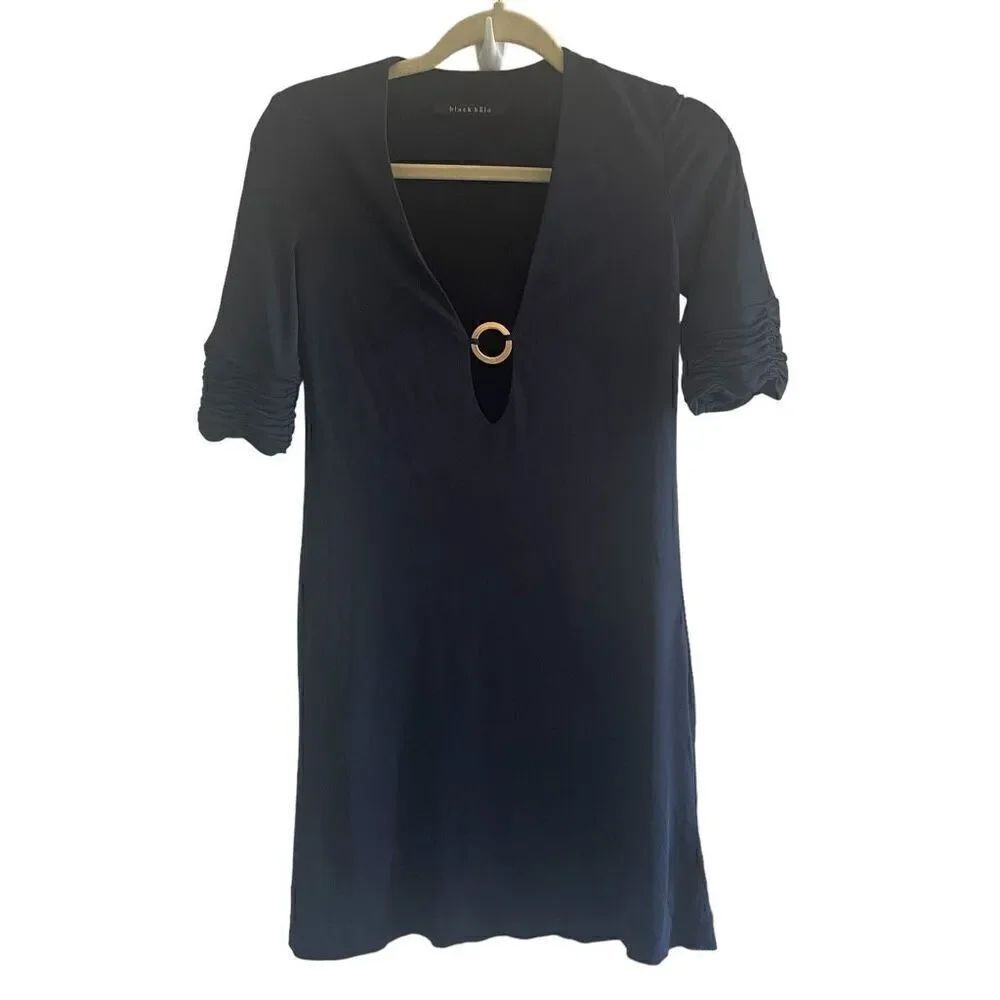 Black Halo Navy Blue Short Mini Bodycon Dress Women’s Size XS 0 2 Wedding Guest